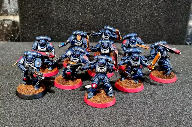 10x fully painted primaris crimson fist assault intercessors