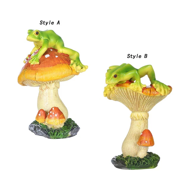 Statue Grenouille Résine Pour Jardin - Décoration Extérieur Balcon - Grenouille Sur Feuille De Lotus 28cm