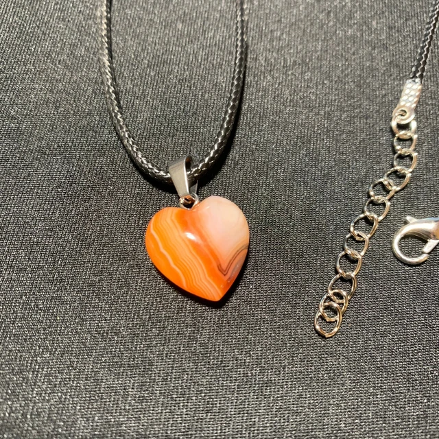 Quartz Heart Pendant Necklace Gemstone Natural Stone Crystal Chakra Healing