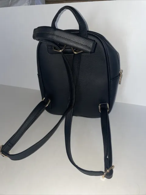 Faux Leather Convertible Purse Bag/Backpack Black 3
