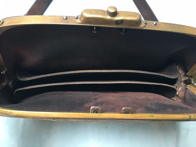 Rare sacoche cuir caissier pompiste 1930 /50 leatcashier's pump attendant's bag 3