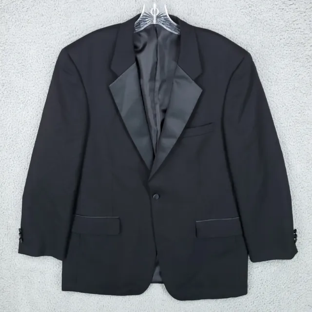 Versini Blazer Jacket Mens 42 R Black 100% Wool 1 Button Pockets