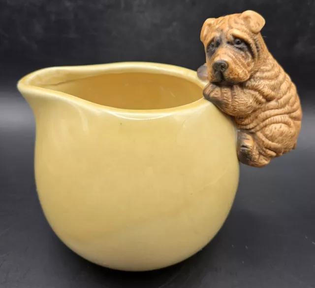 Vintage Shar Pei Puppy Dog Ceramic Stoneware Creamer Pitcher