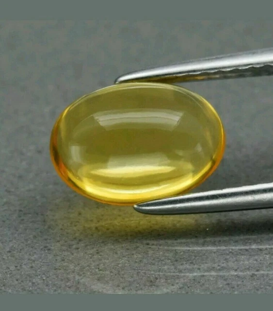 Opale Jaune 1,46Ct 9.3x6.8mm Cabochon Ovale Naturel du Mexique