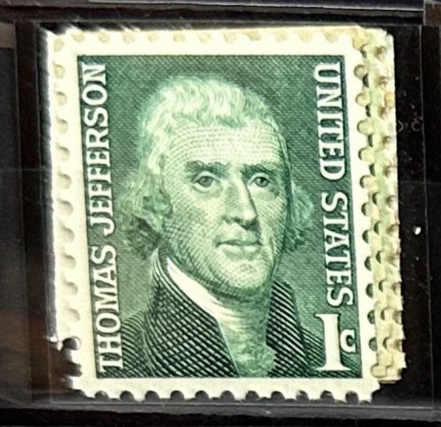 THOMAS JEFFERSON 1 Cent Antique Postage Stamp Green Rare Vintage MINT