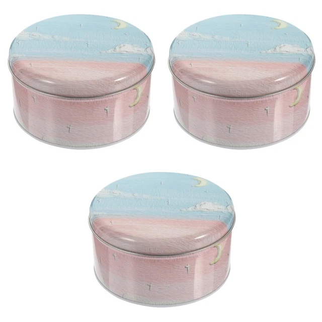 3 pz scatola caramelle biscotti stagno motivo creativo con coperchio confezione biscotti latta