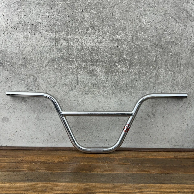 OLD SCHOOL BMX Redline Handlebars RL Stamped Chrome Bars Red Line Decal