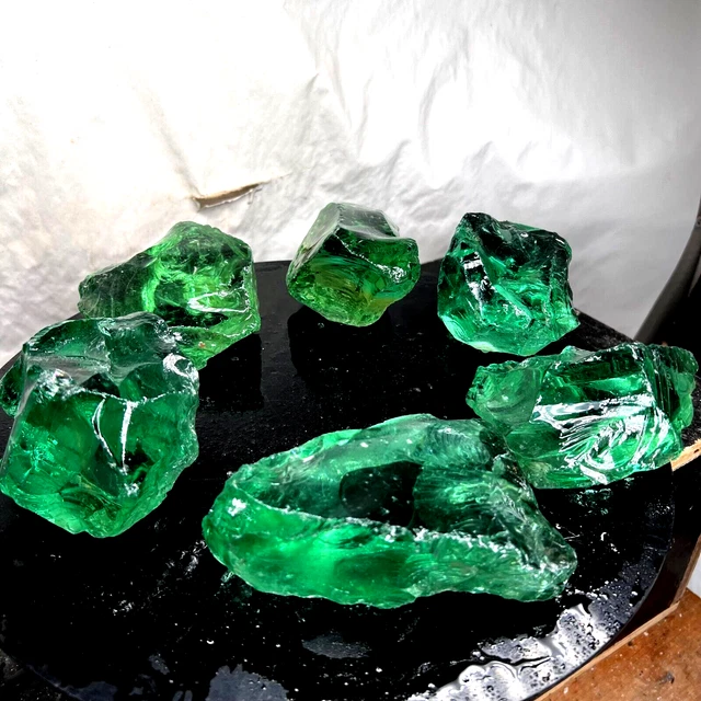 Green Obsidian Rough Lot 8.6Lbs Aaa Quality From Mexico