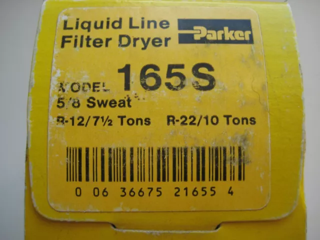 Parker Liquid Line Filter-Drier 165S 5/8" sweat  NOS