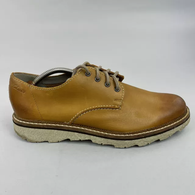 CLARKS VENNOR WALK Lace Up Brown Smooth Leather Mens Shoes