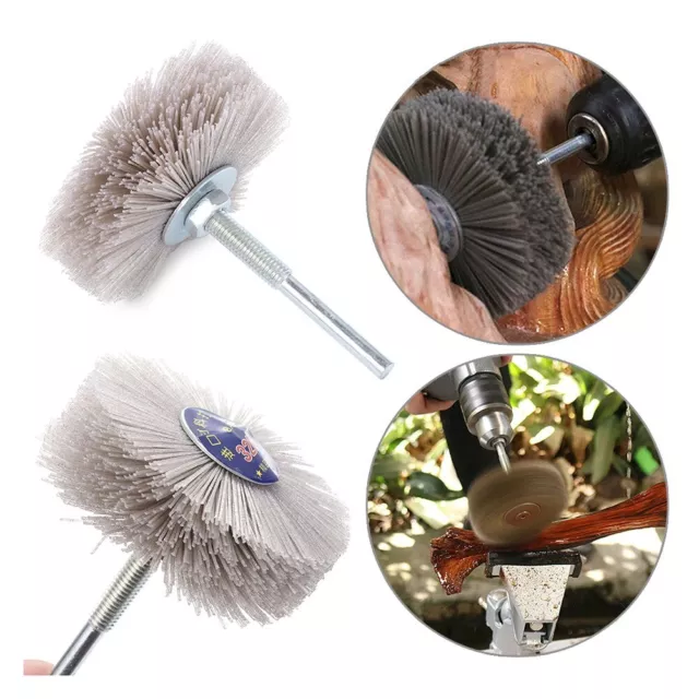 80mm Grinding Wheel Brush Nylon Polishing Abrasive Rotary Woodwork 80-600 Grit