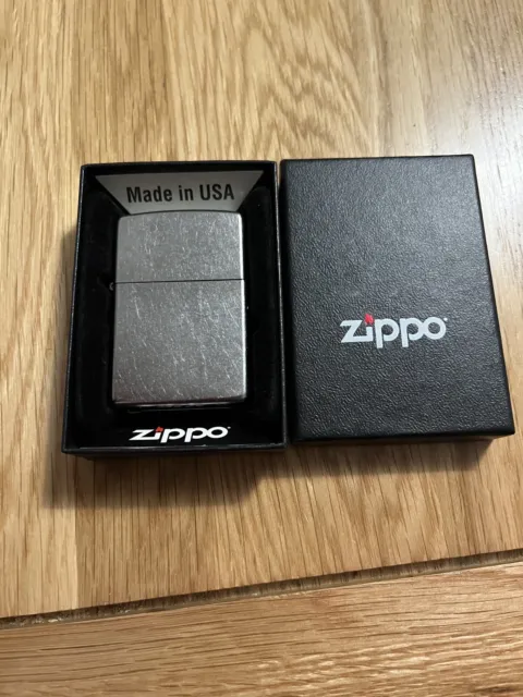 Zippo Street Chrome Regular Refillable Lighter Compact Plain🔥 Tatty Box