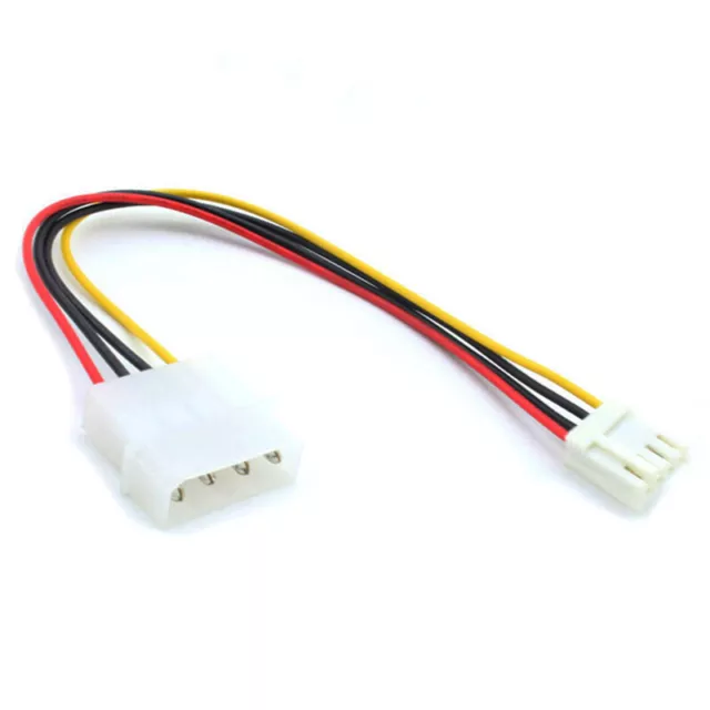 8" 4-pin Molex Male (LP4) to 4-pin Floppy FDD Female (SP4) Power Adapter Cable