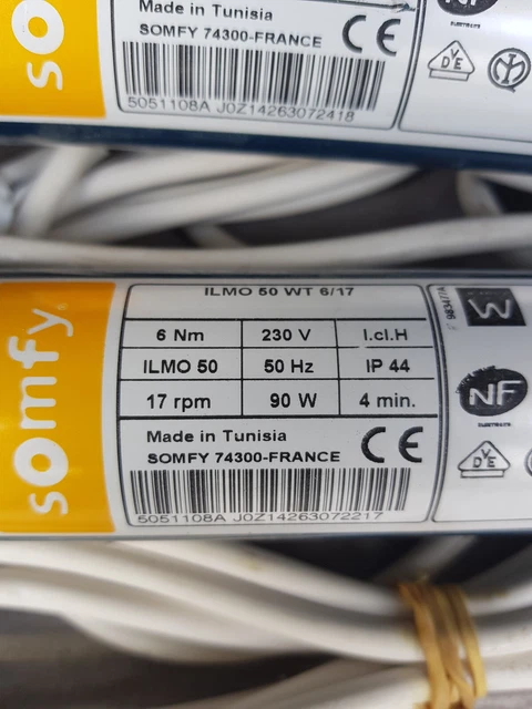 Moteur De Volet Roulant Somfy WT 50 Ilmo 06/17 - Reconditionné