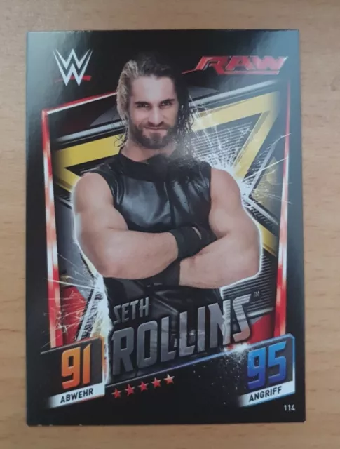 WWE Trading card 114 SETH ROLLINS 2015 Slam Attax Then Now Forever Wrestling