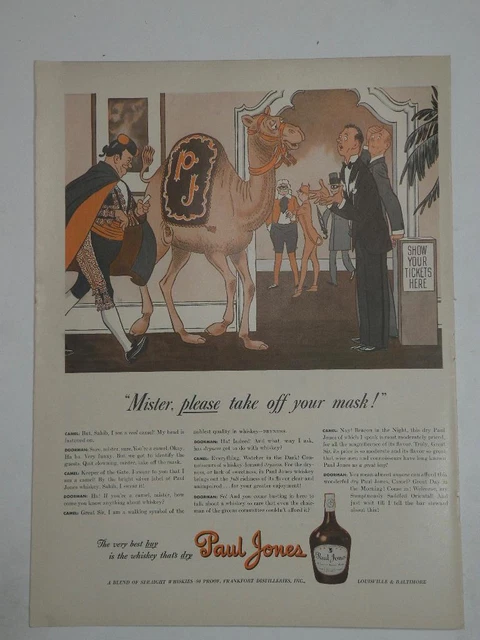 Magazine Ad* - 1942 - Paul Jones Whiskey - World War II - Camel (#5)