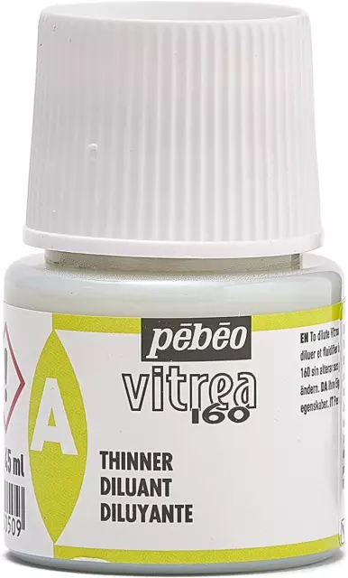 PEBEO - Transparent Glass Paint Vitrea 160°C - Paint Thinner Transparent - 45 ML