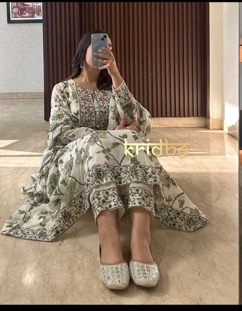 Fully Stitched Rayon Fabric Straight Printed Salwar Kurta Pant & Dupatta Dress