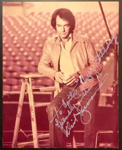 Neil Diamond Autographed 8x10 Color Photo To Anita Silver Ink