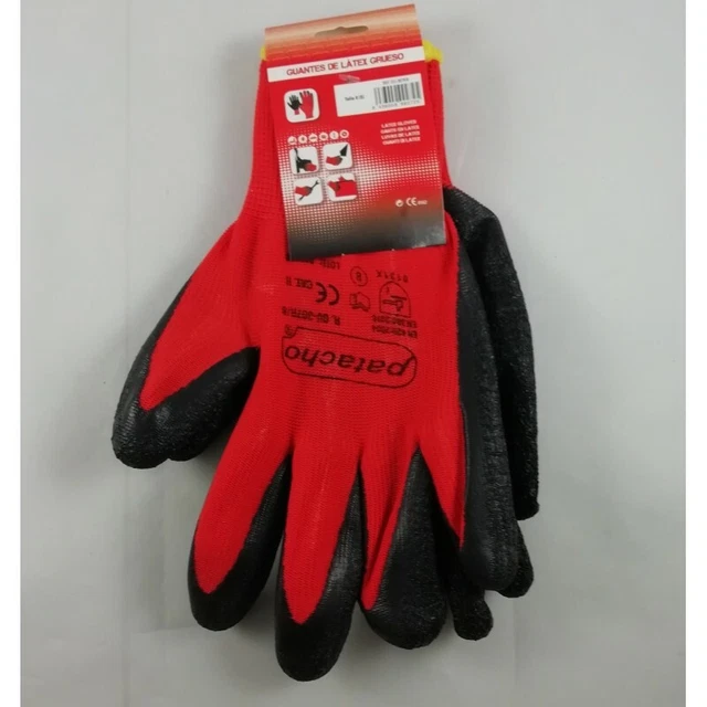 Paire de Gants de Travail Bricolage Jardinage Nylon et Latex T8 Taille S