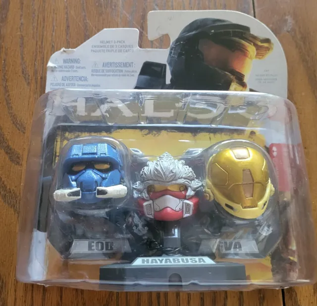 Halo 3 Helmet Pack!!! 3Pk W/ Blue Eod, Red Hayabusa, And Yellow  Eva!!