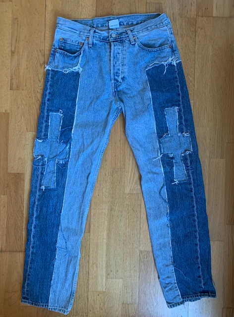 VETEMENTS X LEVIS Reworked Cross Patchwork Denim Size L W32 34