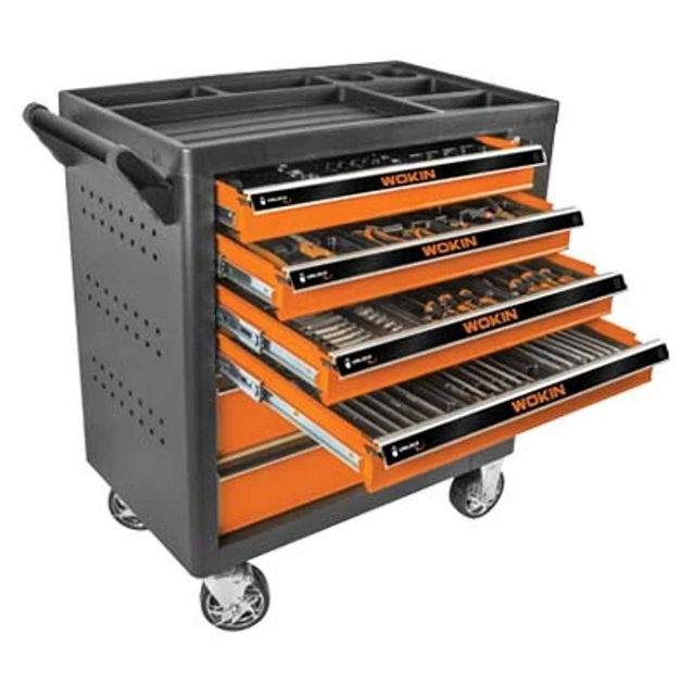 Carrello portautensili porta attrezzi con ruote officina 6 cassetti mobile WOKIN