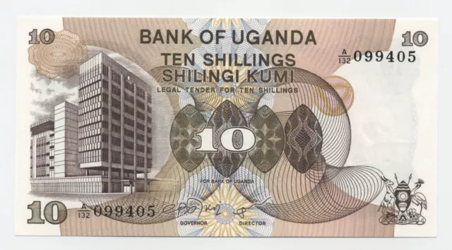 Uganda 10 Shilingi ND 1979 Pick 11 UNC Uncirculated Banknote
