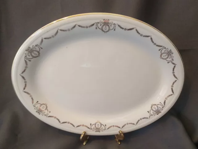 Edwin M Knowles China ADAMS Gold Laurel Swag Semi Vitreous 13 3/4" Platter Plate