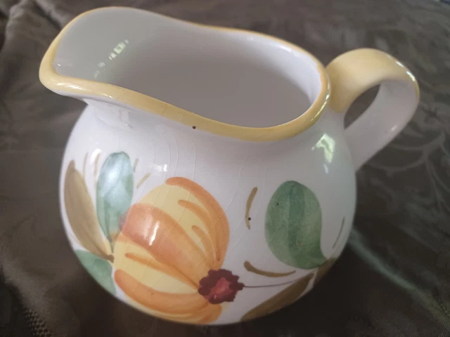 Vintage Italian Ceramic Pitcher With Lovely Floral Design, Hand-Painted For FTD