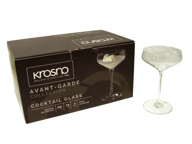 (37137) Lotto 6 Bicchieri Vetro Cocktail Avant Garde Collection 230ML Krosno
