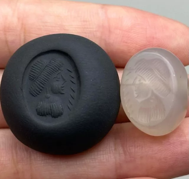 Wonderful ancient Roman old unique Crystal agate stone seal Intaglio Stamp bead