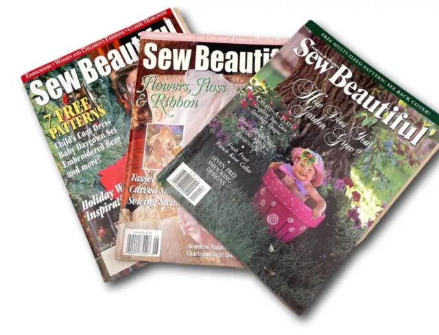 Sew Beautiful Magazine Martha Pullen Pattern Sheets Lot 3 Issues 1996 2000