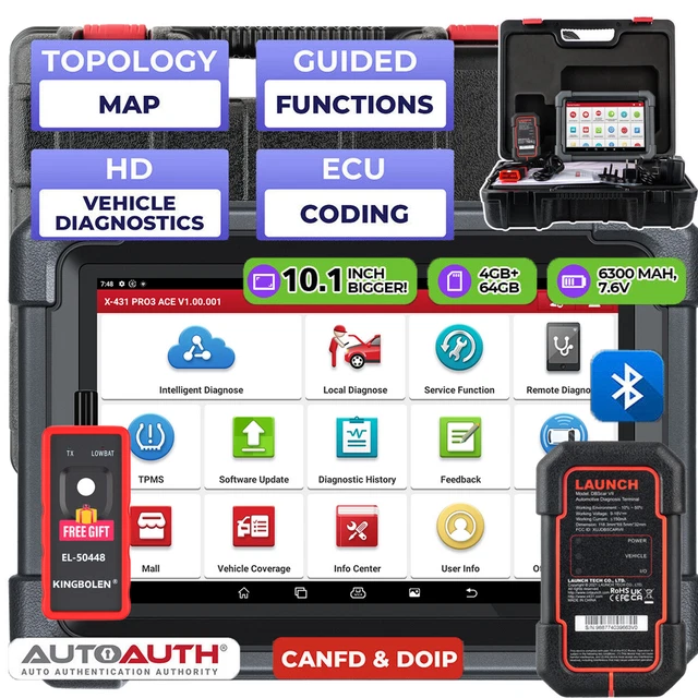 Launch Scan Tool LAUNCH X431 PRO3 ACE Bidirectional Diagnostic Scanner ...