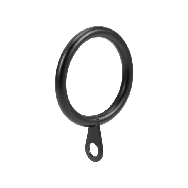 Curtain Rings Metal 28mm Inner Dia Drapery Ring for Curtain Rods Black 28 Pcs