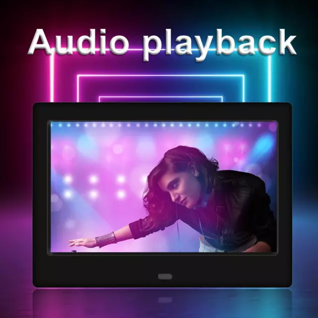 Álbum electrónico con pantalla LED de 7 pulgadas con marco de fotos digital soporte música/video/foto
