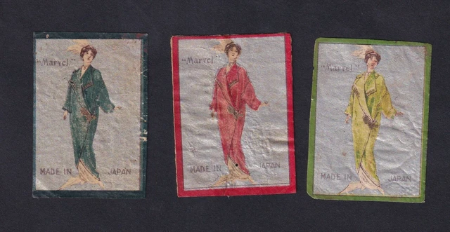 3 Ancienne étiquette   Allumettes Japon BN146243 Femme