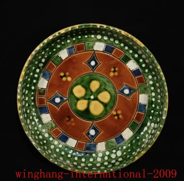 China Tang Dynasty tangsancai Pottery porcelain premium flowers grain Plate dish