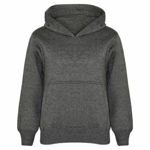 Bambine Ragazzi Felpa Top Tinta Unita Carbone con Cappuccio Maglioncini 2-13