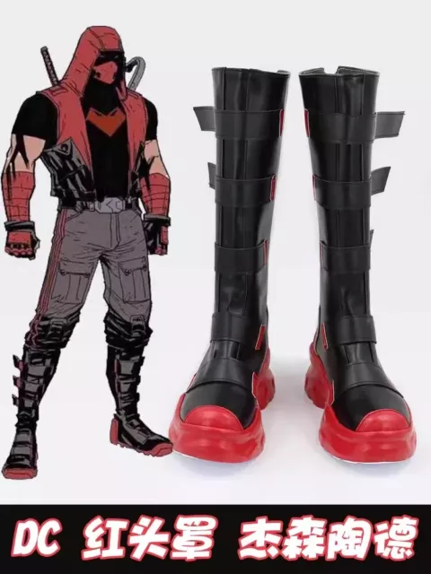 Scarpe Cosplay Batman Cappuccetto Rosso Gotham Knights Robin Boots Stivali Supereroe Prop PU