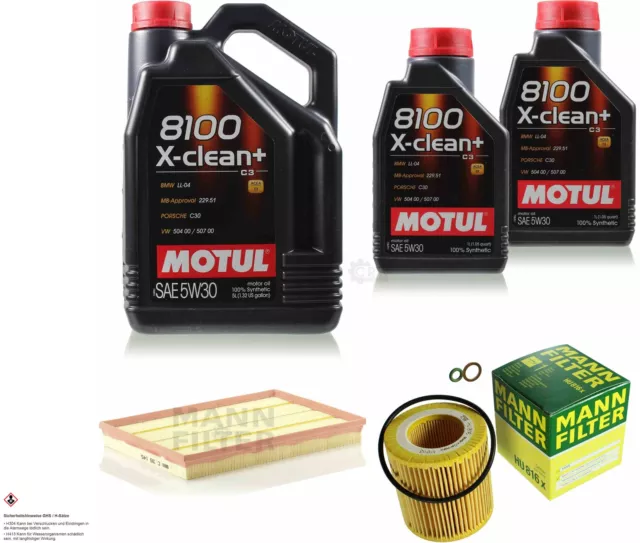 Motul 7 L 5W-30 huile moteur + Mann-Filter pour BMW X5 E70 xDrive30i 3.0 Tr