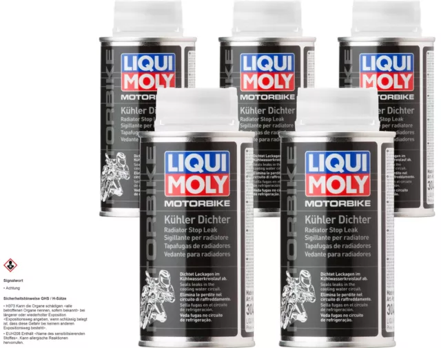 5xOriginal Liqui Moly Moto Kühler-dichter Radiateur Fuite Arrêt Canette 125