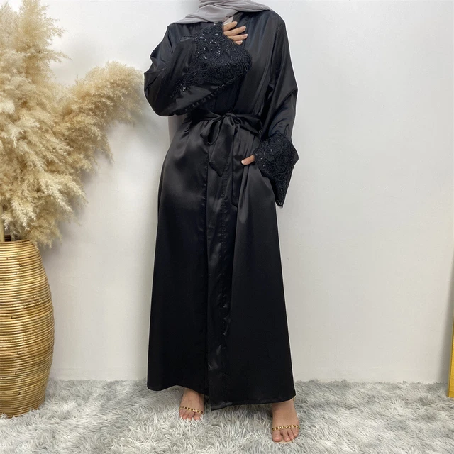 Women Abaya Muslim Prayer Dress Embroidered Sleeves Cardigan Kaftan Islamic Dubai Robe Casual Modest Abaya Dress