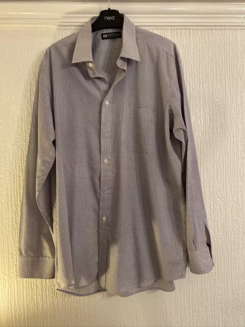 Camicia vintage St Michael da uomo a scacchi blu chiaro cotone/politecnico a maniche lunghe 16" L