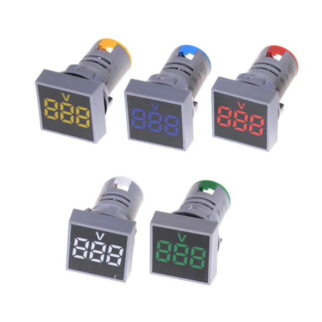 22MM AC12-500V Voltmeter Square Panel LED Digital Voltage Meter Indicator Lig-ml