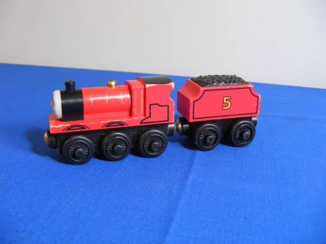 James & Tender  - Thomas Tank Friends wooden railway trains engine - C