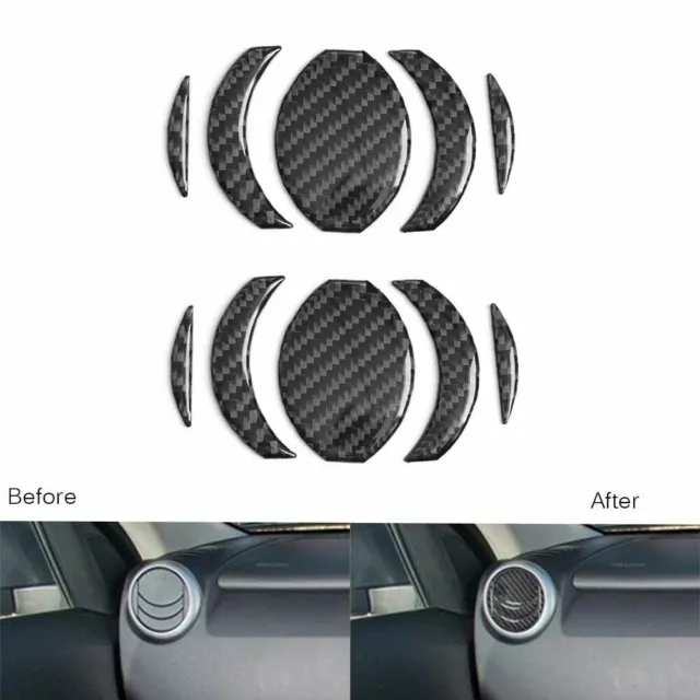 10Pcs For Suzuki Grand Vitara 2006-13 Carbon Fiber Air Vent Outlet Panel Cover