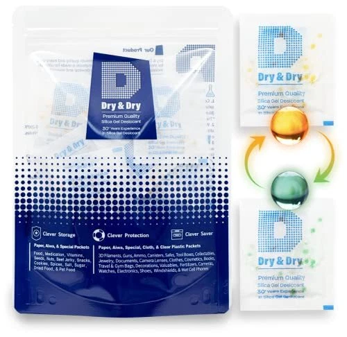 10 Gram [30 Packets] Orange Indicating Premium Pure & Safe Silica Gel Packets