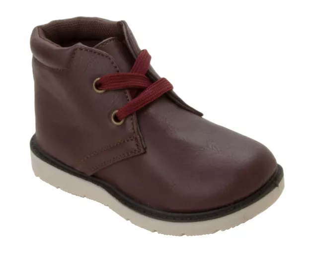 Jungen Braun Chelsea Smart Freizeit Schnürung Hi Top Stiefeletten Schuhe Uk Grösse 6-12