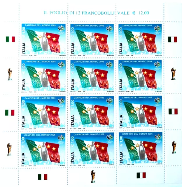 2006 Italia Repubblica Foglietto Campioni del mondo 2006